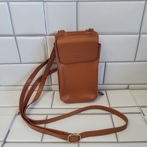 CLAASICO Faux Leather Cell Phone Wallet Crossbody Pouch Adjustable Shoulder Stra